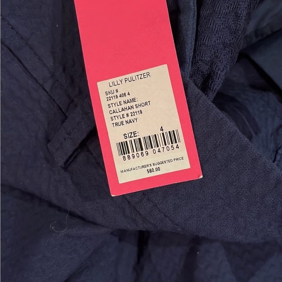 Lilly Pulitzer 5” inseam Jacquard Callahan Shorts True Navy NEW - Picture 8 of 8